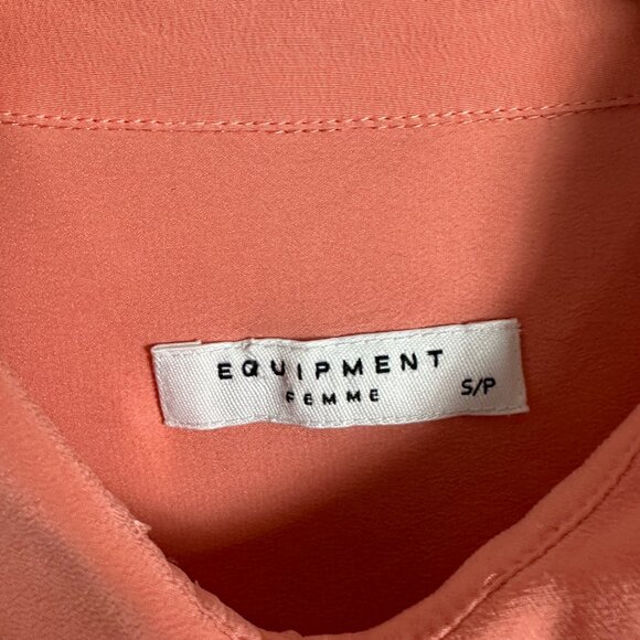 Equipment 100% Silk Lucida Shirtdress Coral Pink Peach Womens Size Small Dress S - Picture 5 of 13